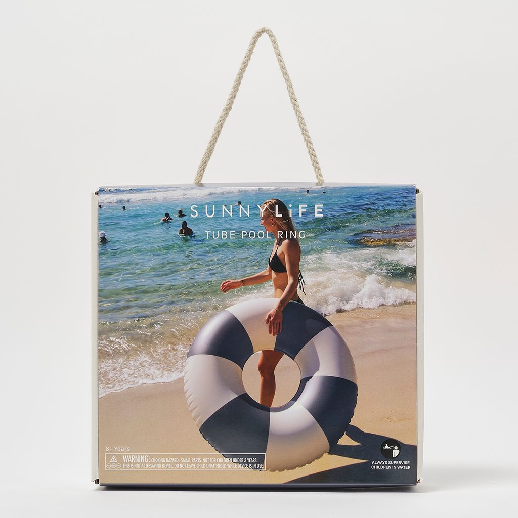 Sunnylife Tube Pool Ring Navy Stripe