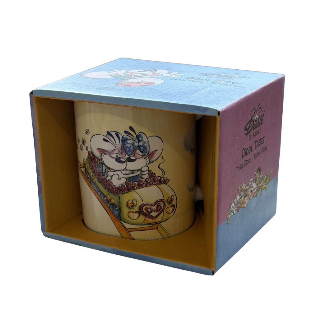 Diddl Tasse gelb Achterbahn