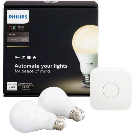 Philips Hue Smart Home LED Starter Kit | Bridge + 2x E27 LEDbulb Weiß 2700K | Dimmbar