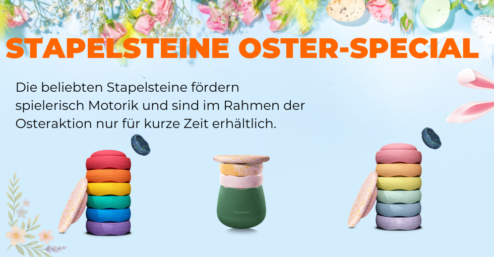 Ostern wird bunt: Mit Stapelsteinen spielerisch fördern