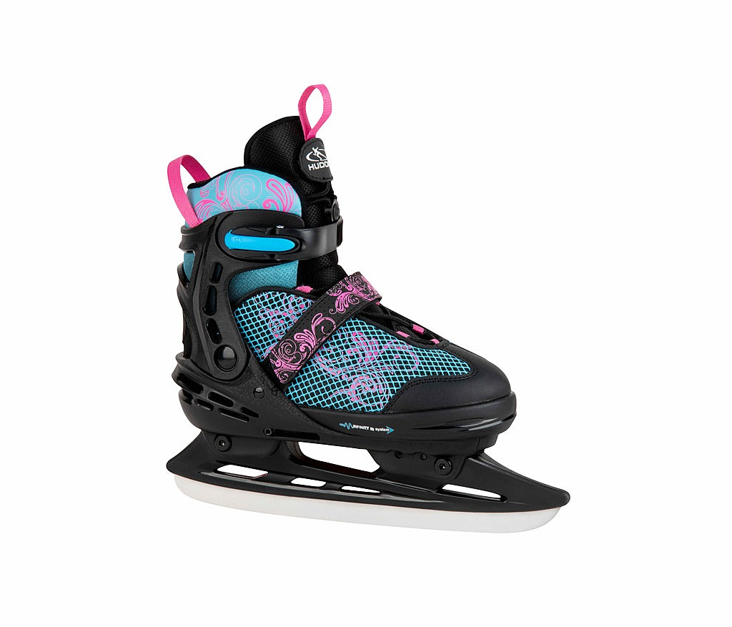 Hudora Allround Schlittschuh Comfort (schwarz türkis pink, 29-34)