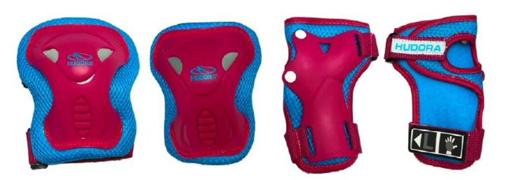 Hudora Biomechanisches Protektoren-Set für Kinder (berry, XS)