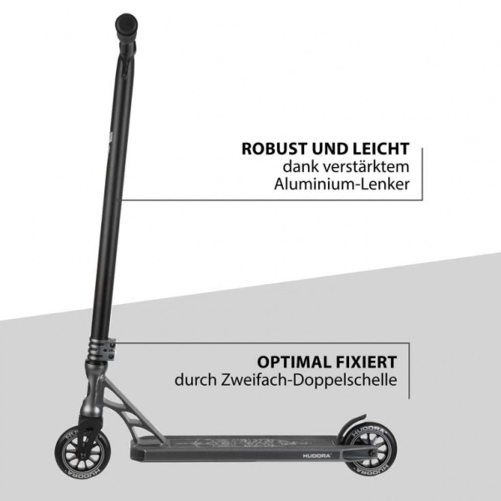 Hudora Stunt Scooter 360 Pro (Schwarz, 67cm × 87cm, 3.5kg)