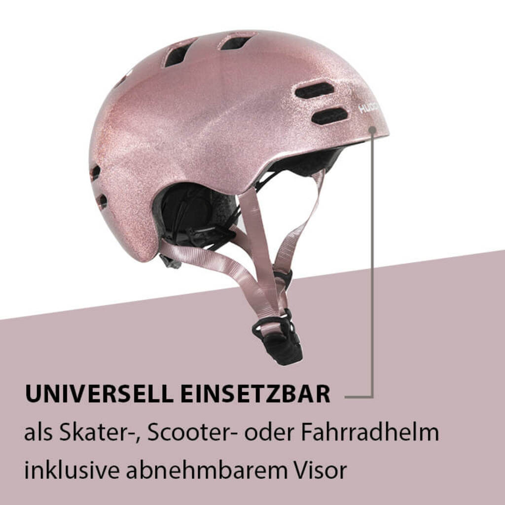 Hudora Skaterhelm Reflect, Gr. L (rose, 58-61cm)