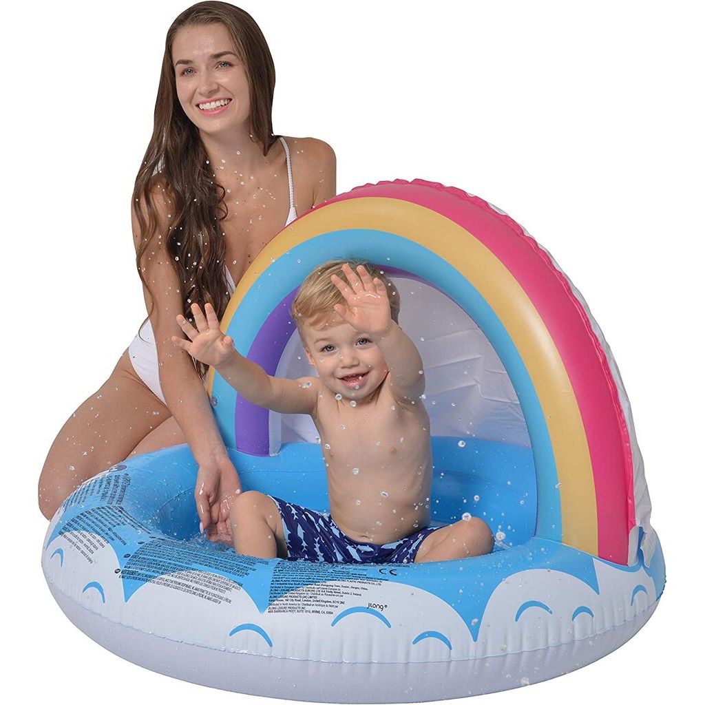 Jilong Kinderpool Regenbogen mit Sonnendach (⌀99cm × 64cm)