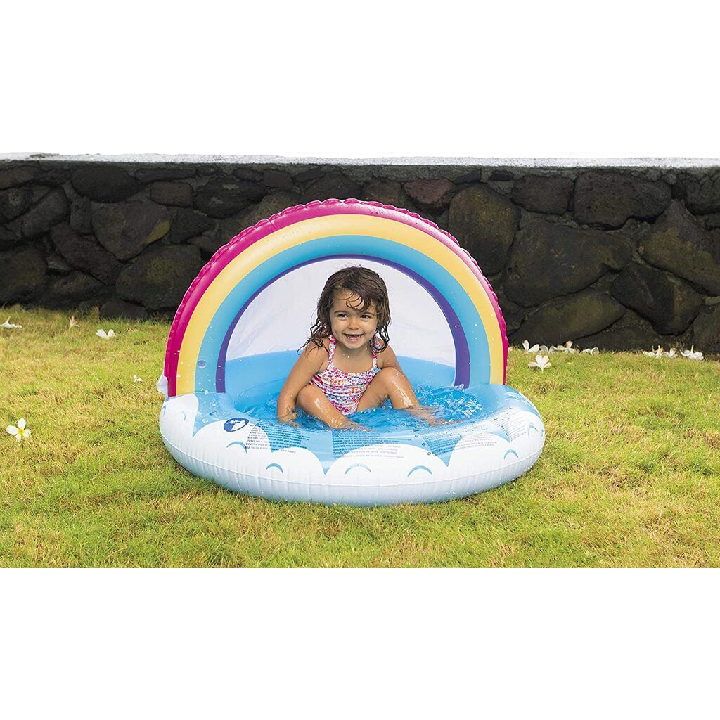 Jilong Kinderpool Regenbogen mit Sonnendach (⌀99cm × 64cm)