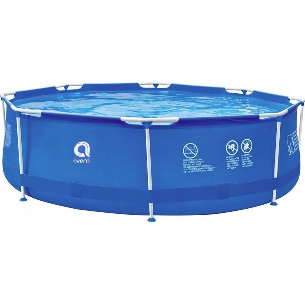 Jilong Runder Pool mit Stahlrahmen und Filterpumpe (blau, ⌀300cm × 76cm)