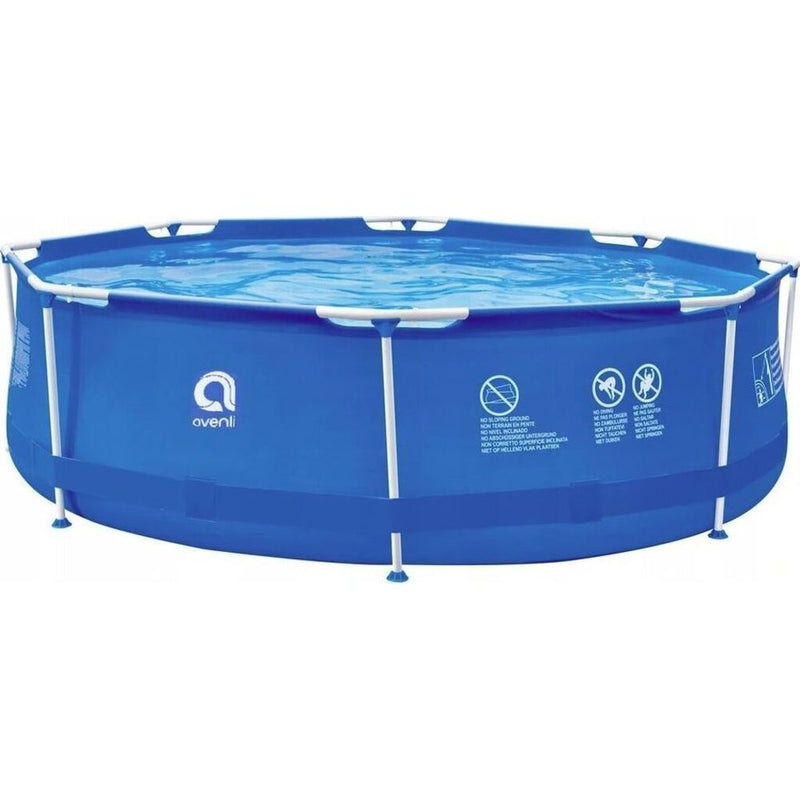 Jilong Runder Pool mit Stahlrahmen und Filterpumpe (blau, ⌀300cm × 76cm)