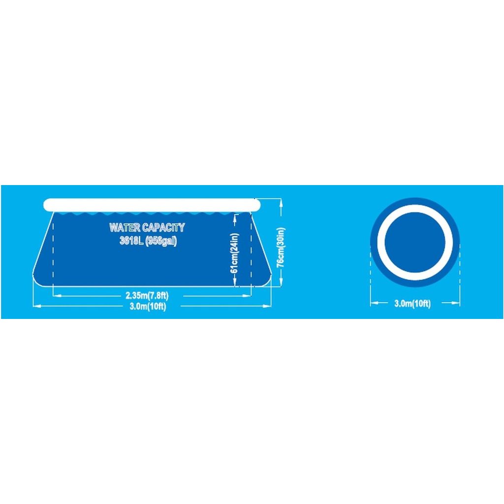 Jilong Runder Pool mit Filterpumpe (blau, ⌀300cm × 76cm)