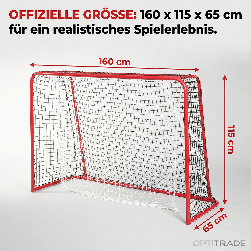 Champ Unihockeytor (rot, 65 cm × 160 cm × 115 cm, rot)
