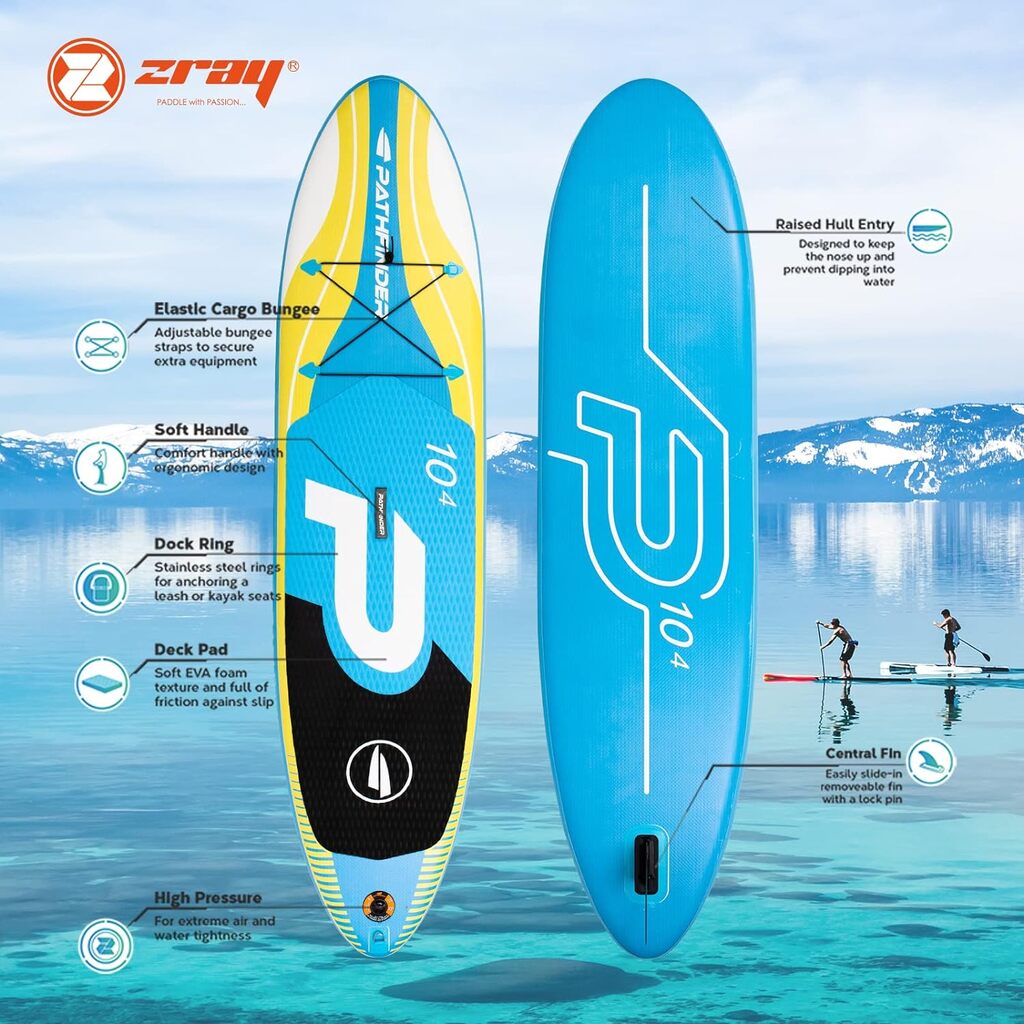 Jilong Pathfinder 10'4" SUP Set (blau/gelb, 315cm × 76cm × 15cm, 265l, 10kg)