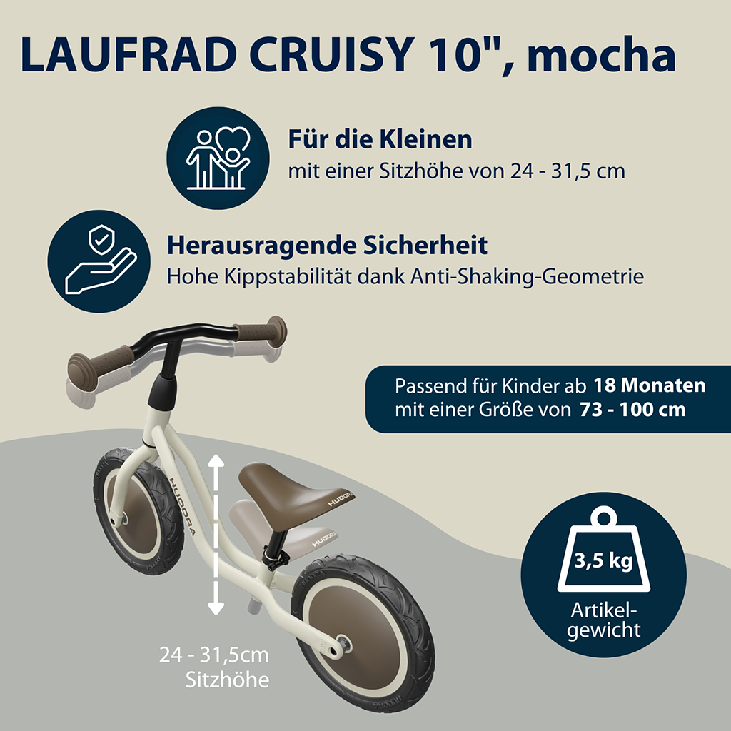 Hudora Laufrad Cruisy, mocha