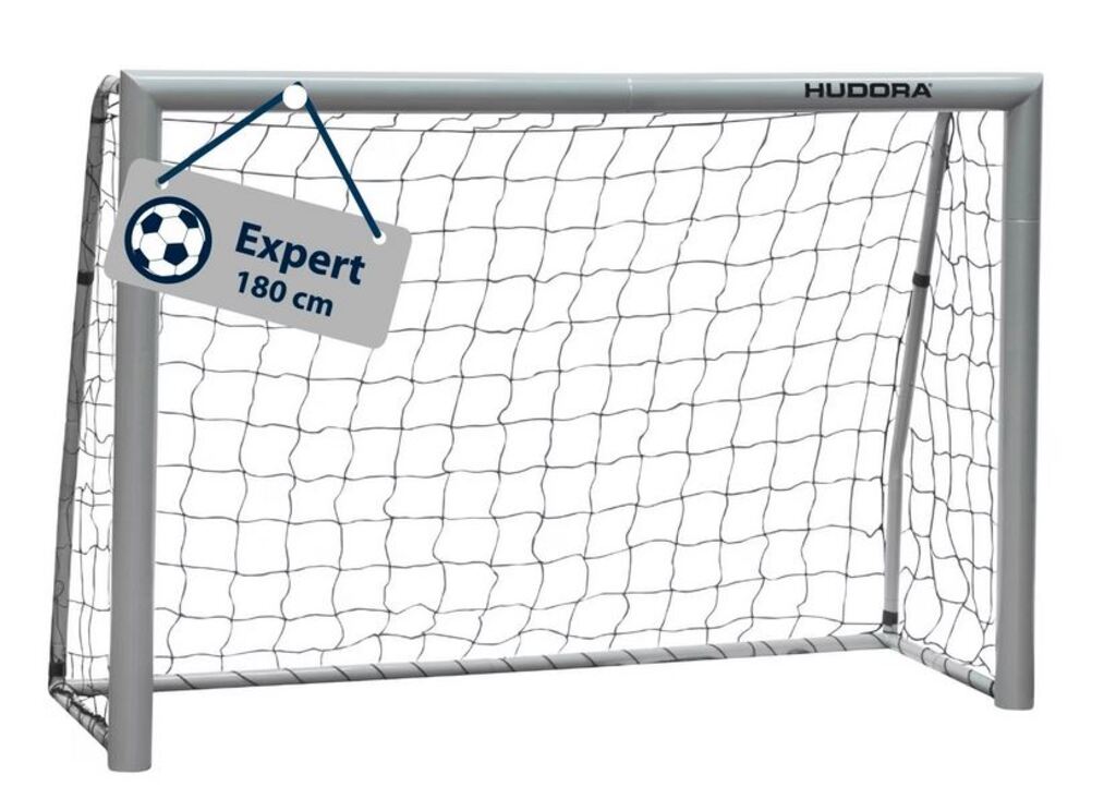 Hudora Fussballtor Expert 180 (grau, 180cm × 120cm × 60cm)
