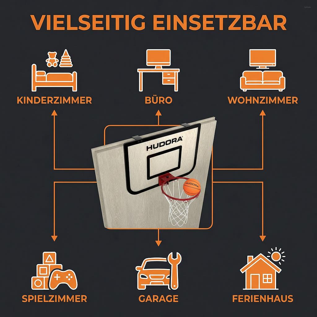 Hudora Mini-Basketballkorb-Set Indoor mit Türaufhängung