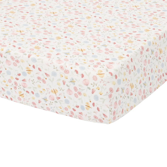 Little Dutch Spannbetttuch 70x140/150 Flowers & Butterflies