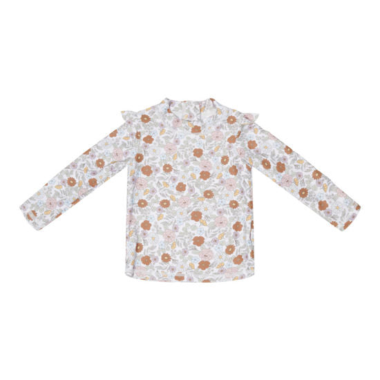 Little Dutch Schwimm T-Shirt langärmlig ruffles Vintage Little Flowers  - 86/92