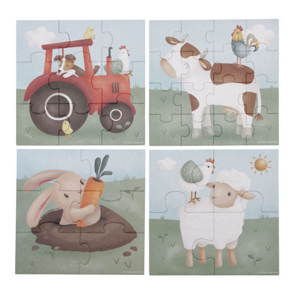 Little Dutch 4 in 1 Puzzle-Set Little Farm FSC