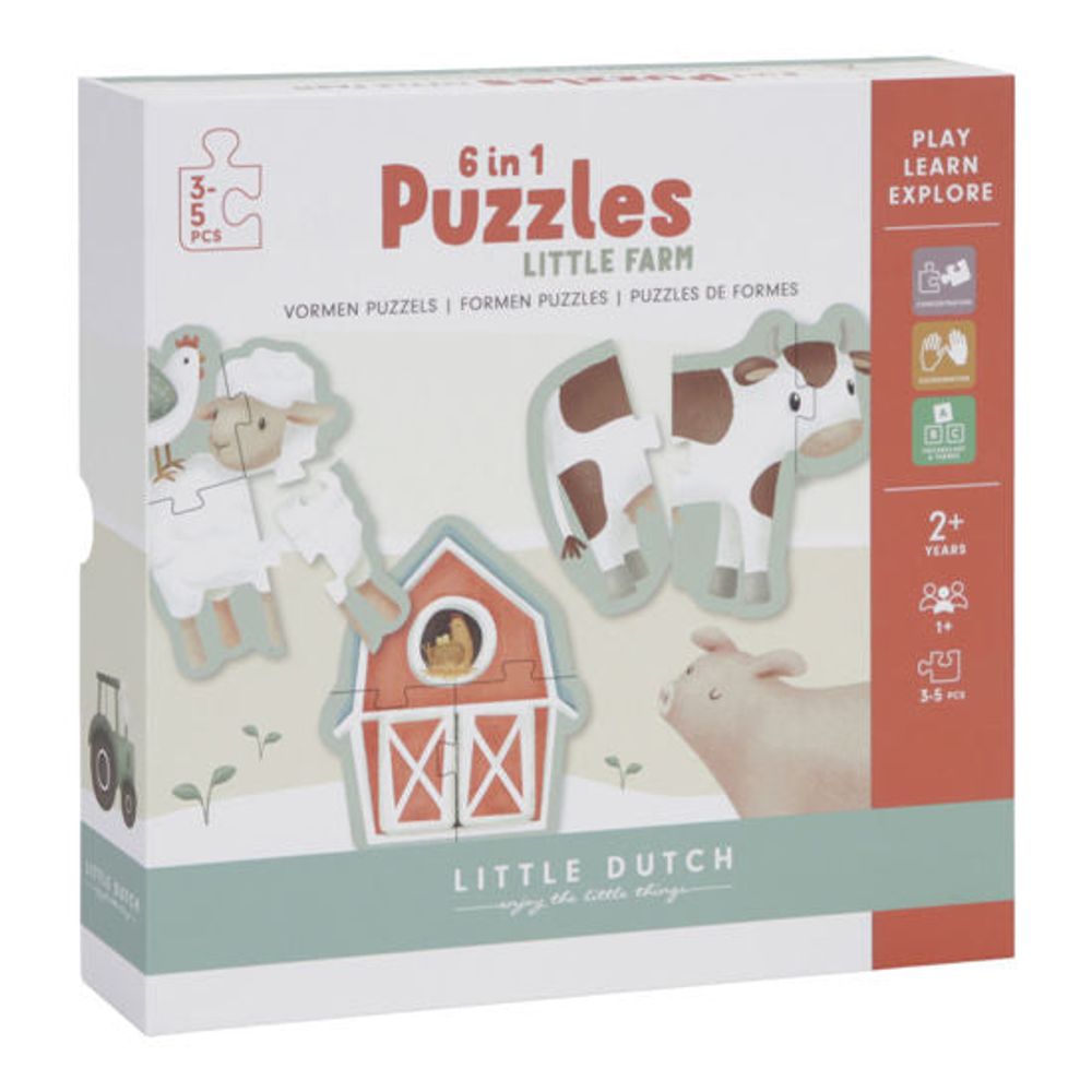 Little Dutch 6 in 1 Puzzle-Set Little Farm FSC