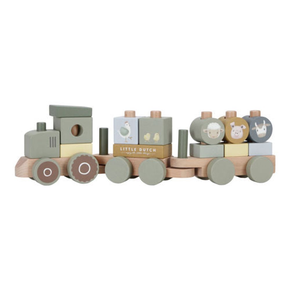 Little Dutch Eisenbahn mit Steck-Formen Traktor Little Farm FSC