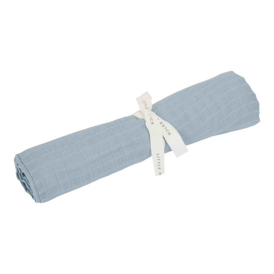 Little Dutch Swaddle muslin 120 x 120 cm Pure Denim Blau