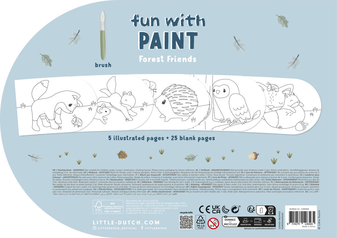 Little Dutch Malbuch mit Farbkasten Forest Friends