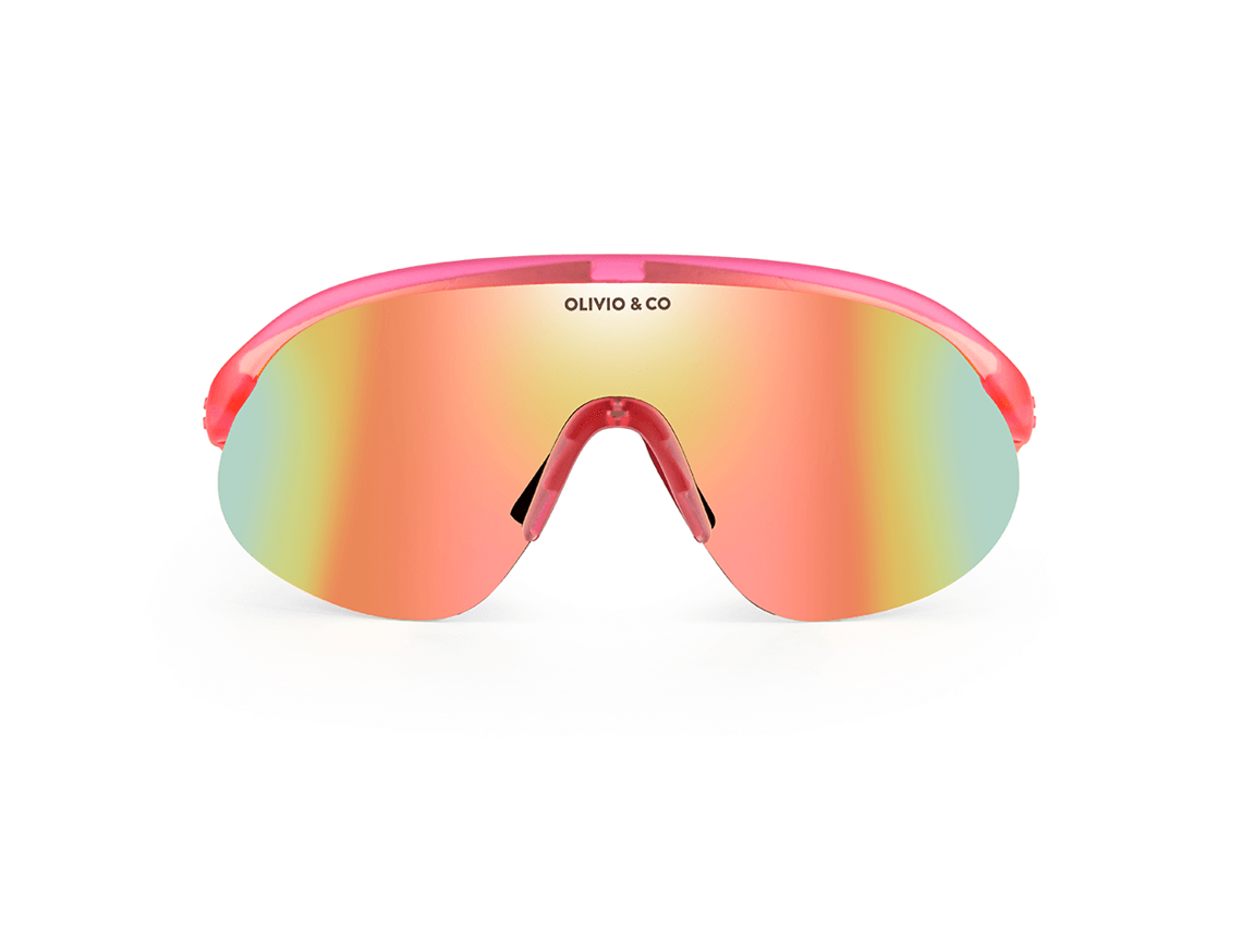 Olivo & Co Teen & Adult Half-Rim Sports Sunglasses-Flamingo Pink