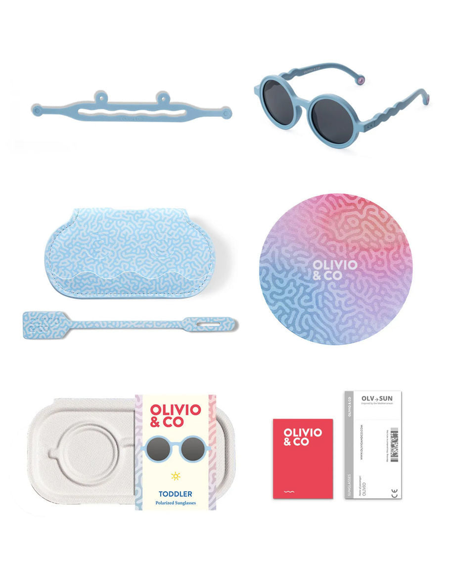 Olivo & Co TODDLER Round Sunglasses-Coral Reef-Reef blue