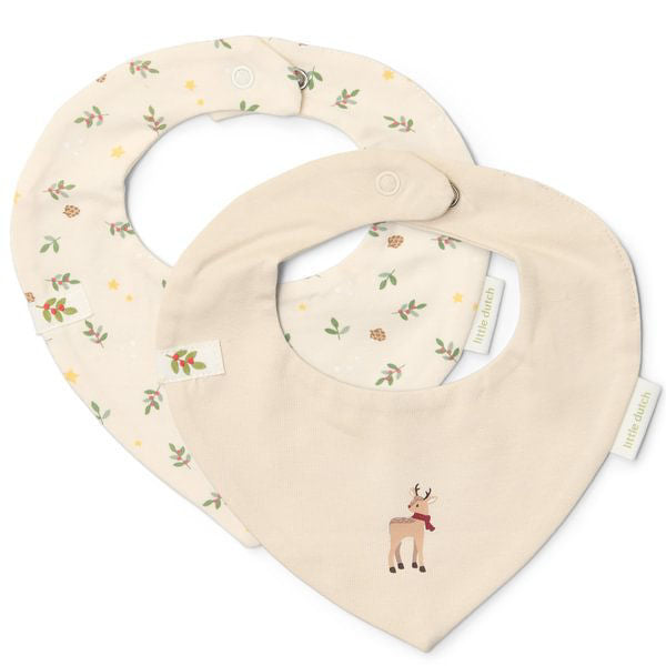 Little Dutch 2-pack Bandana bib Little Christmas