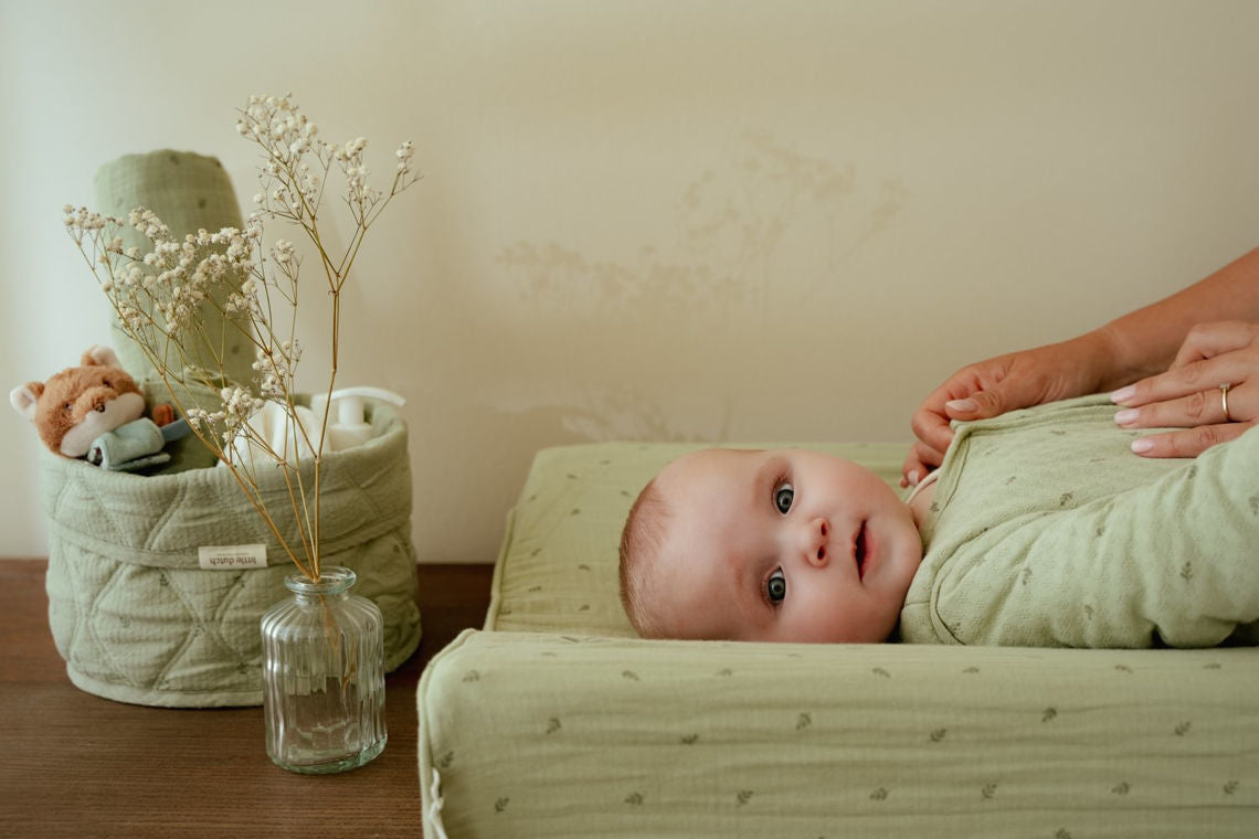 Little Dutch Wickelauflagenbezug - Pure Sage