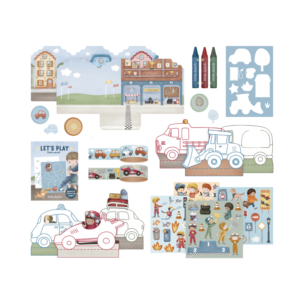 Little Dutch Bastel Box Jim und Fahrzeuge im Koffer