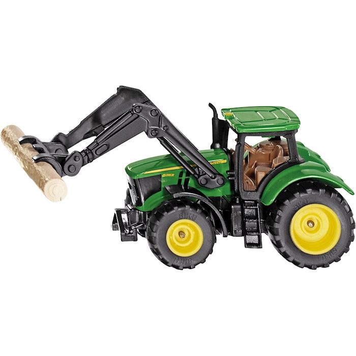 John Deere mit Baumstammgreifer