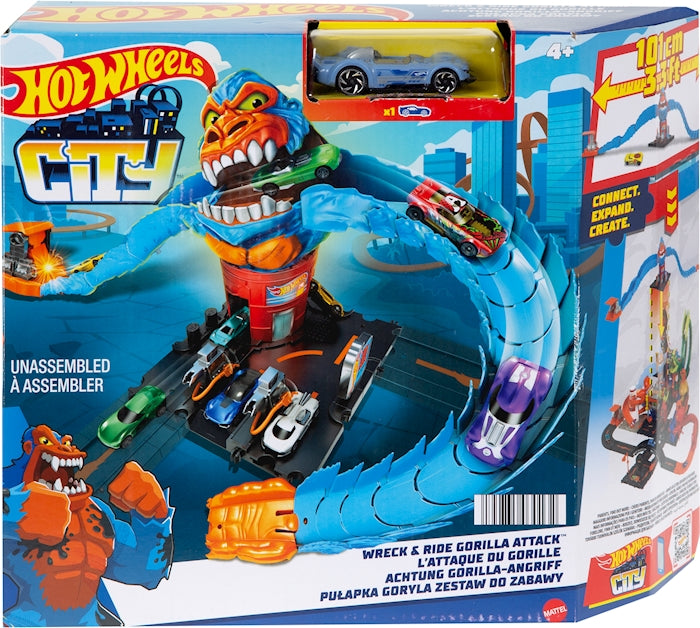 City Gorilla Angriff Hot Wheels Spielset. 90x22x18 cm