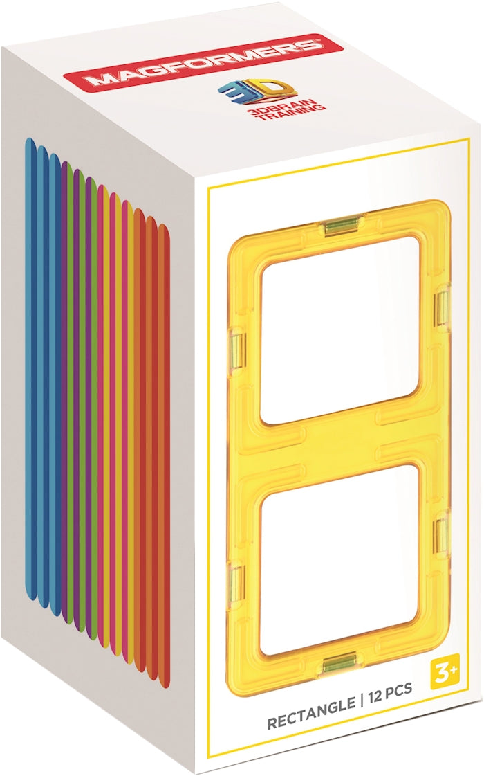 Magformers Rectangle Ergänzungsset, 12 Rechtecke, passt zu allen Sets