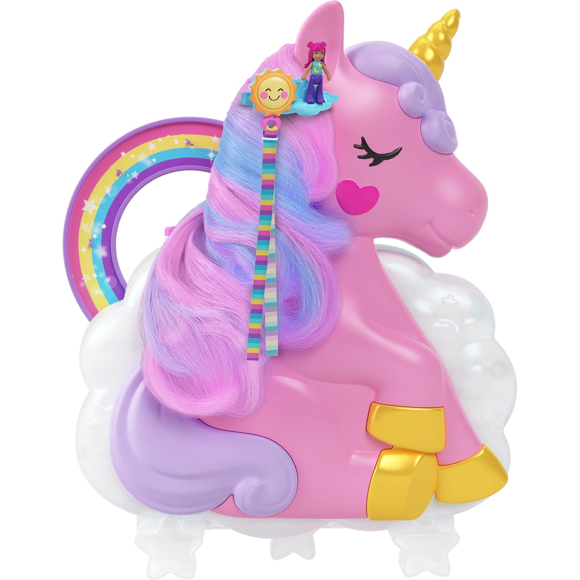 Polly Pocket Einhorn Haarspiel Schatulle