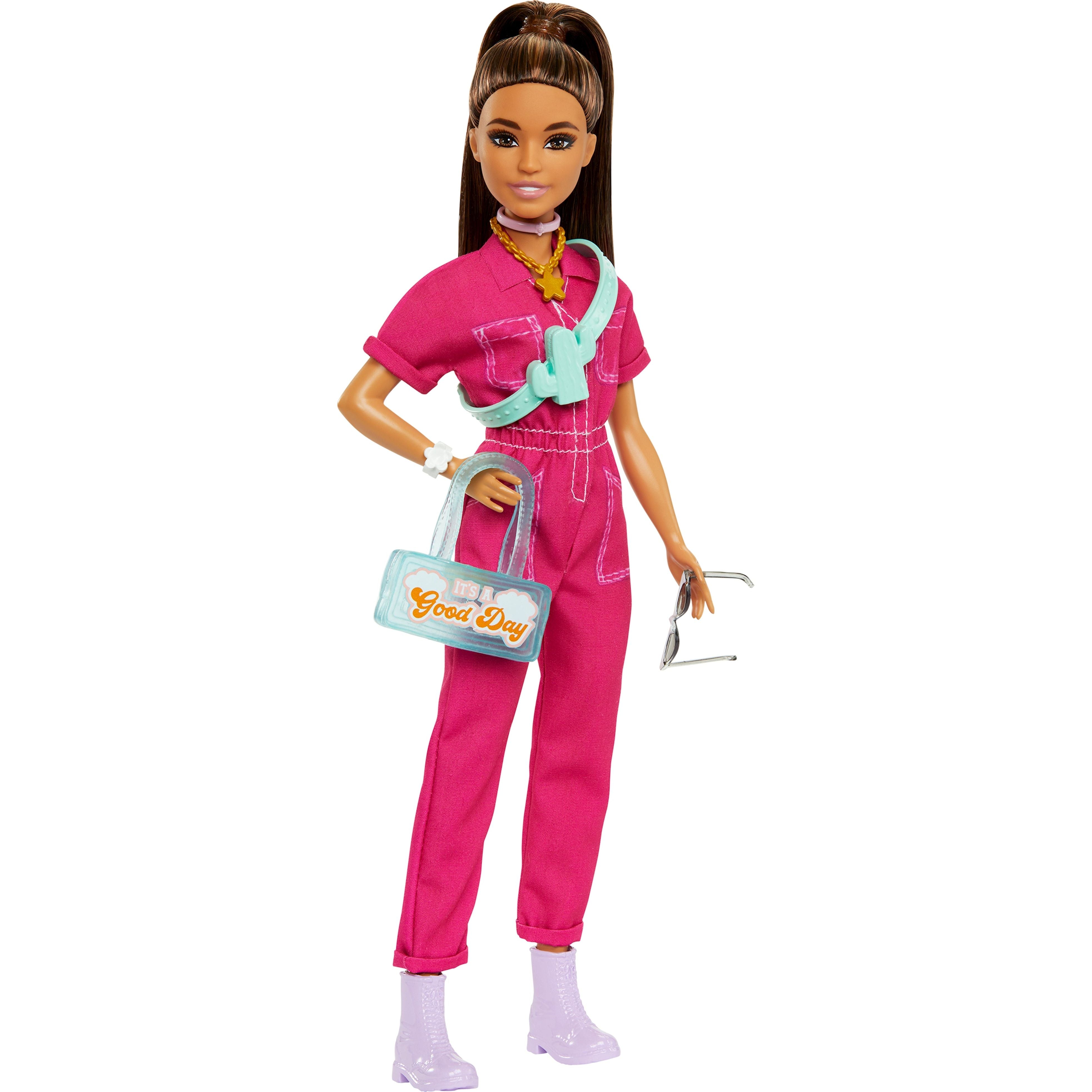 Barbie Day & Play pinker Overall Puppe