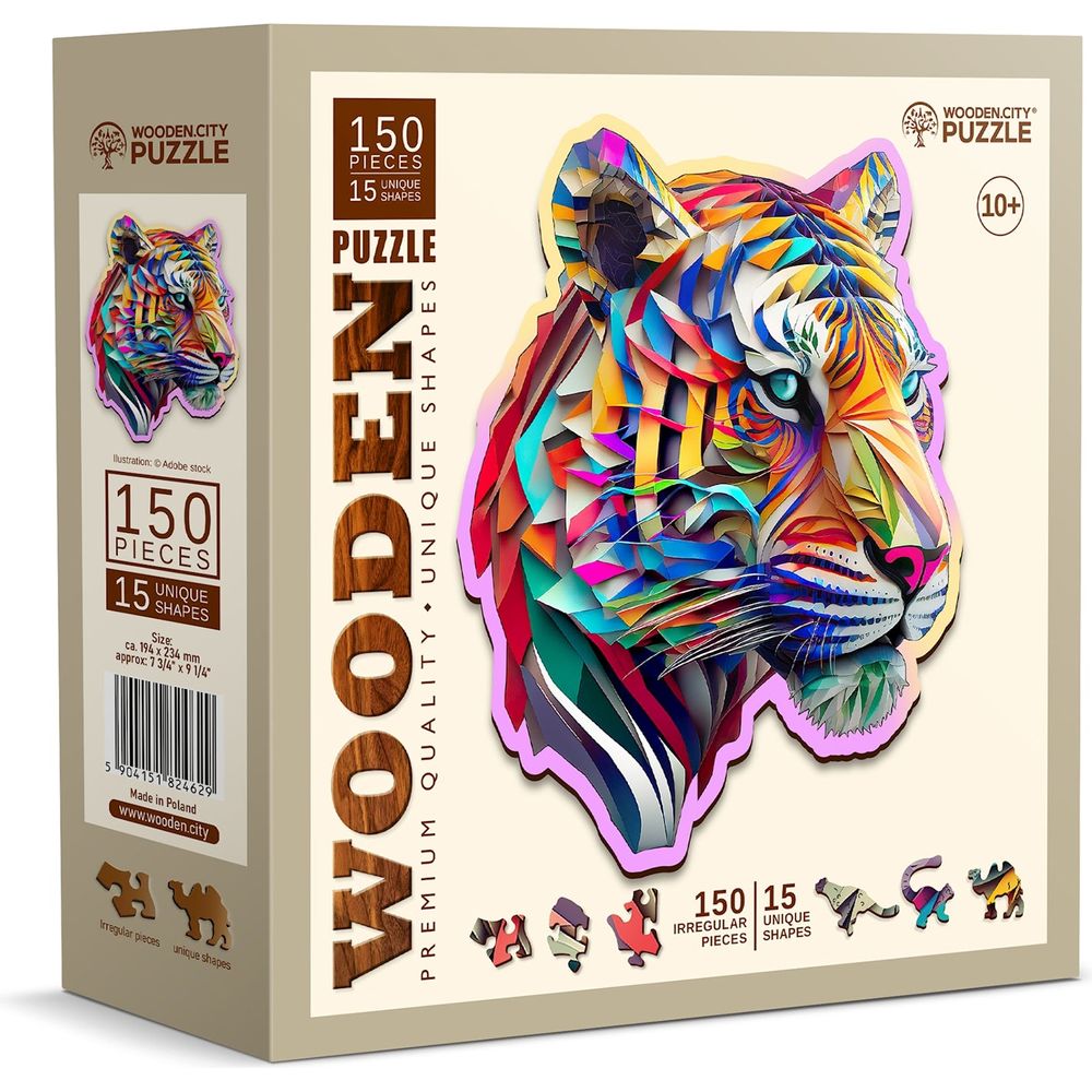 Puzzle Holz M Colorful Tiger