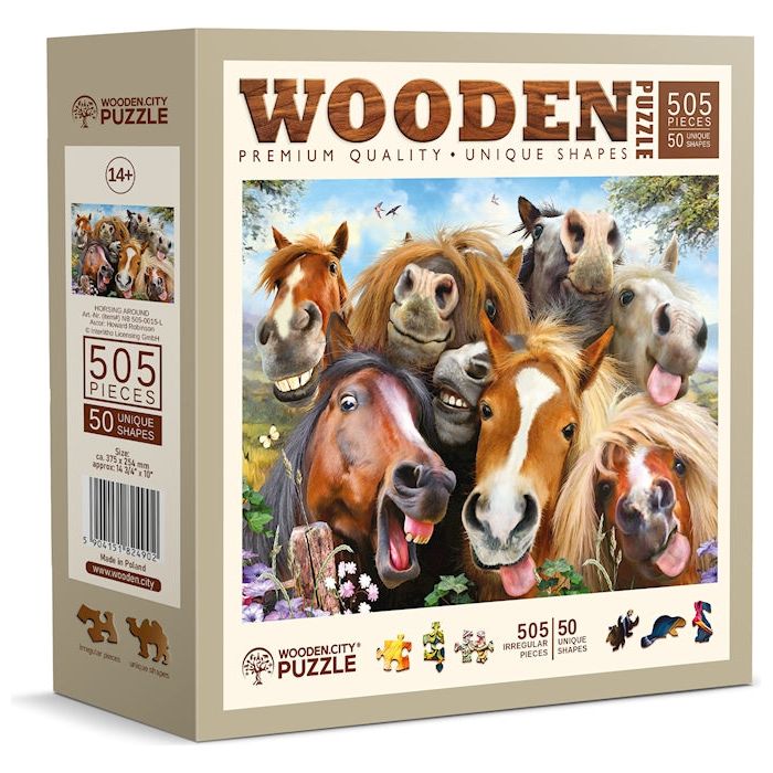 Puzzle Holz L Horsing around