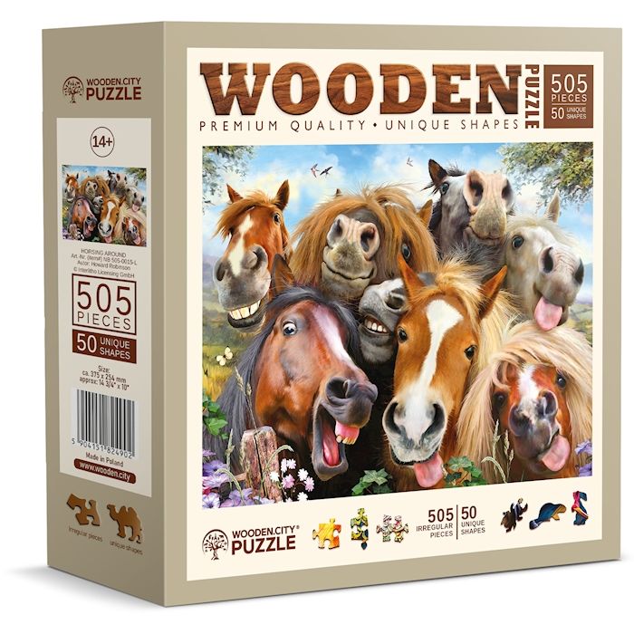Puzzle Holz L Horsing around