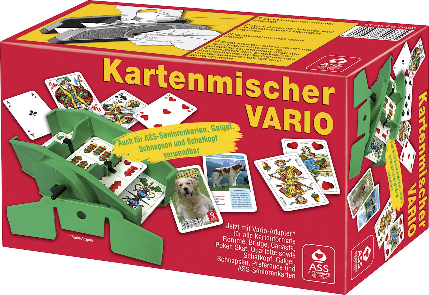 Kartenmischmaschine Vario mit Handkurbel