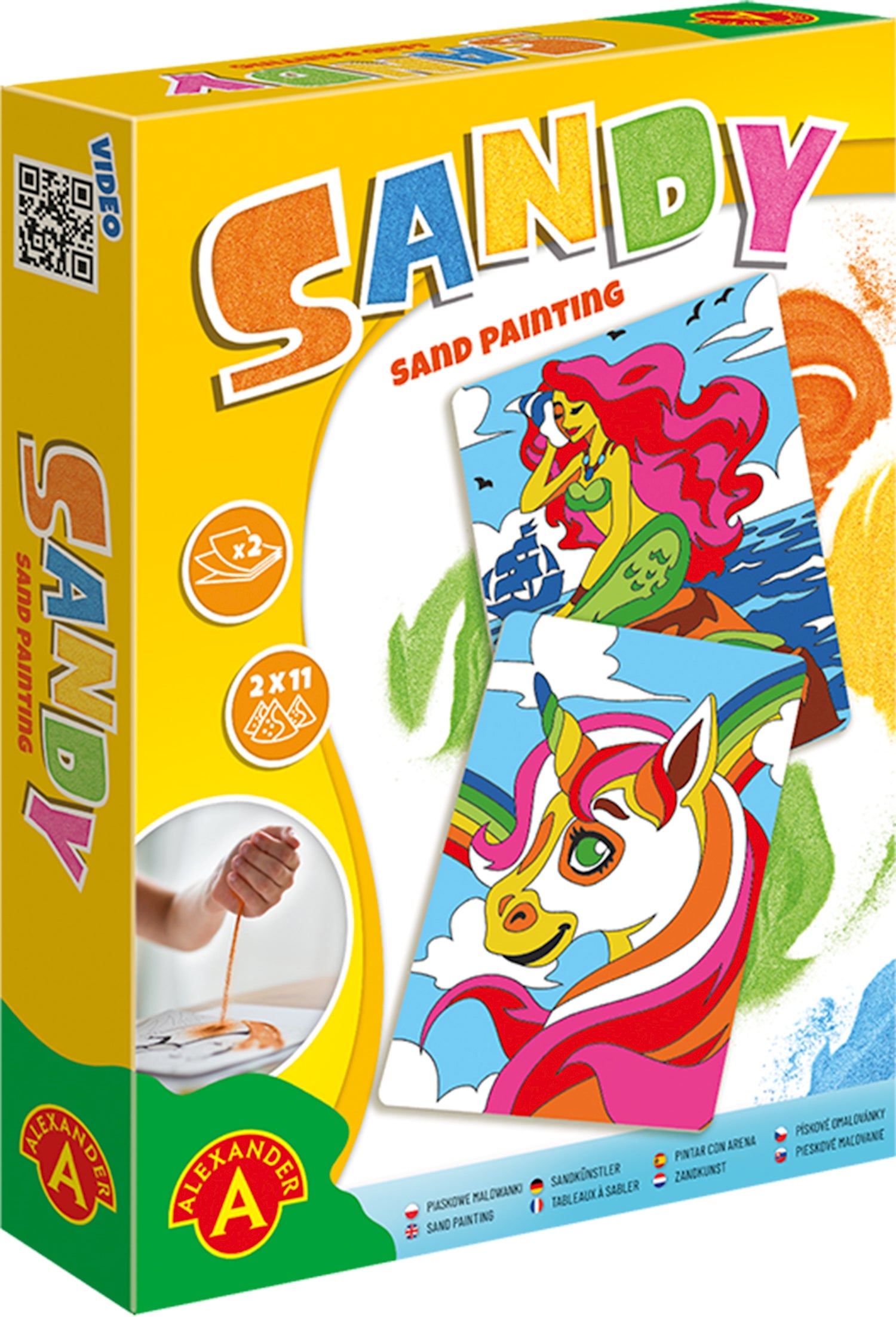 Sandy Meerjungfrau und Einhorn Sandbilder