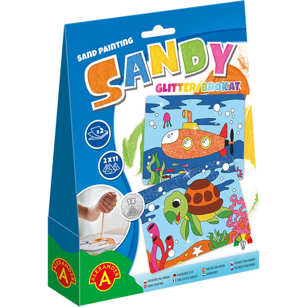 Sandy GLITTER U-Boot und Schildkröte Sandbilder