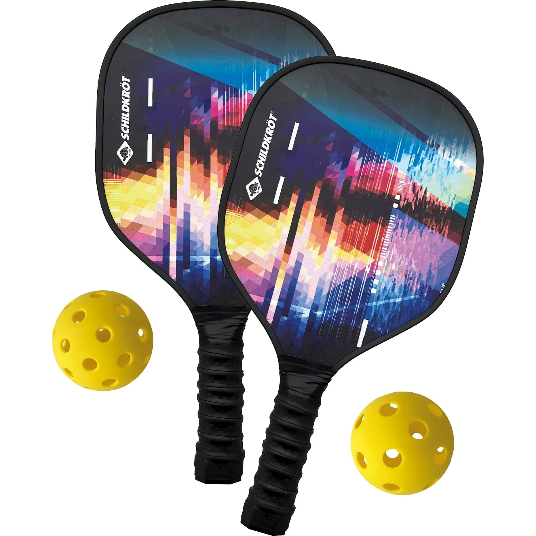Schildkröt Pickleball Set 2 Schläger, 2 Lochbälle (für Indoor / Outdoor), Tragtasche