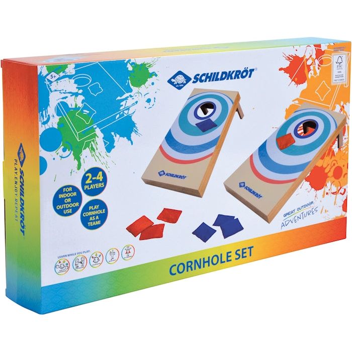 Schildkröt Cornhole Set 2 Zielflächen 52x30x14 cm, 2x4 Sandsäckchen, für 2-4 Spieler