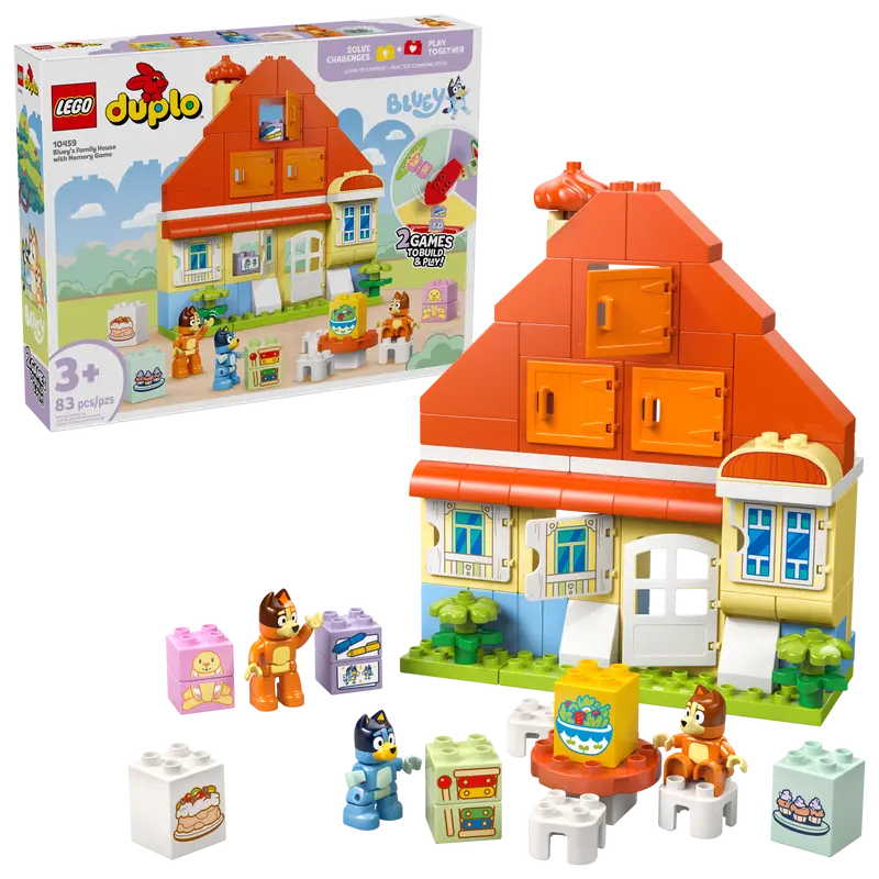 LEGO DUPLO Bluey Blueys Familienhaus mit Memory-Spiel 10459