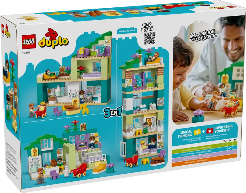LEGO DUPLO Town Modernes Familienhaus mit Figuren – 3-in-1-Set 10470