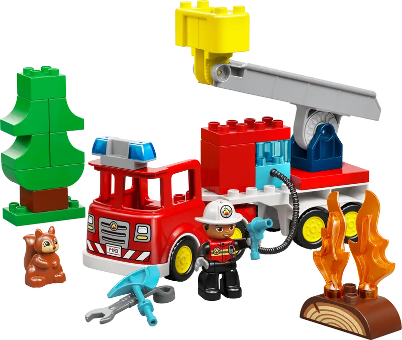 LEGO DUPLO Town Löschauto mit Schlauch und Feuerwehrmann 10473