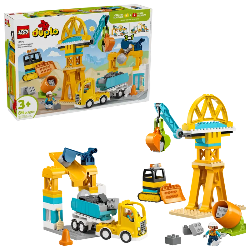 LEGO DUPLO Town Baustelle mit Baufahrzeugen – 3-in-1-Set 10476