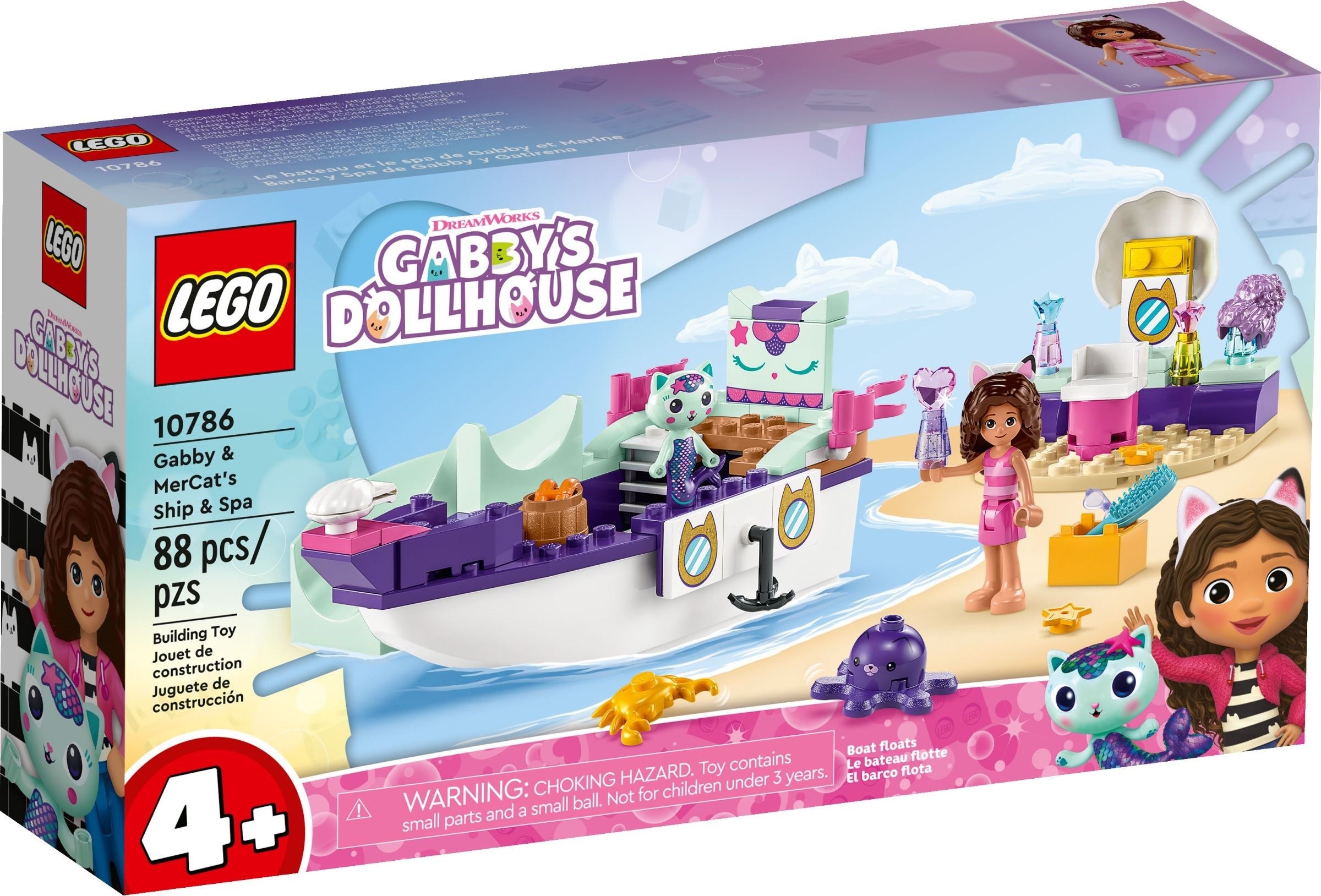 LEGO Gabby's Dollhouse Gabbys und Meerkätzchens Schiff und SPA 10786