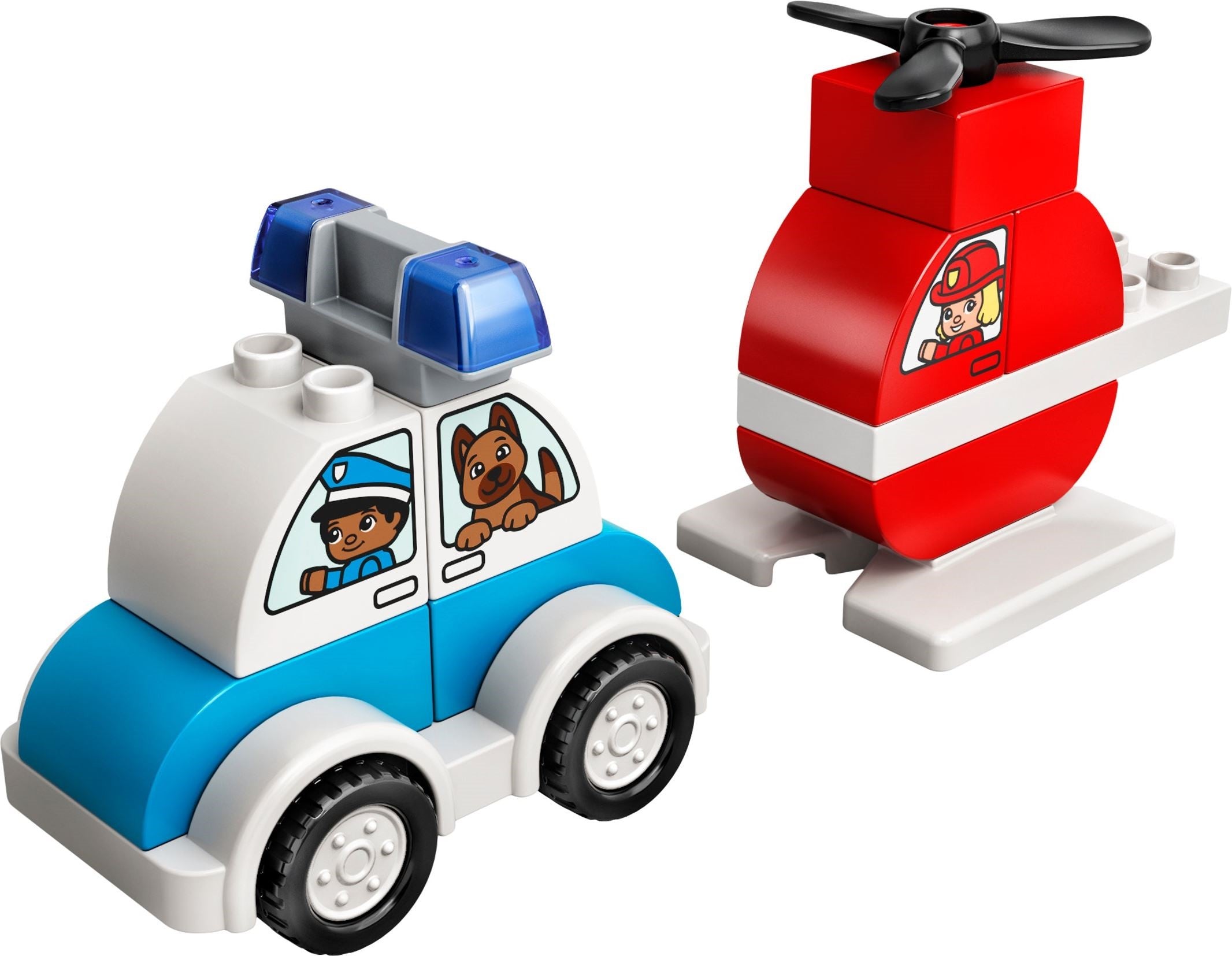 LEGO DUPLO Hélicoptère de pompiers et voiture de police 10957