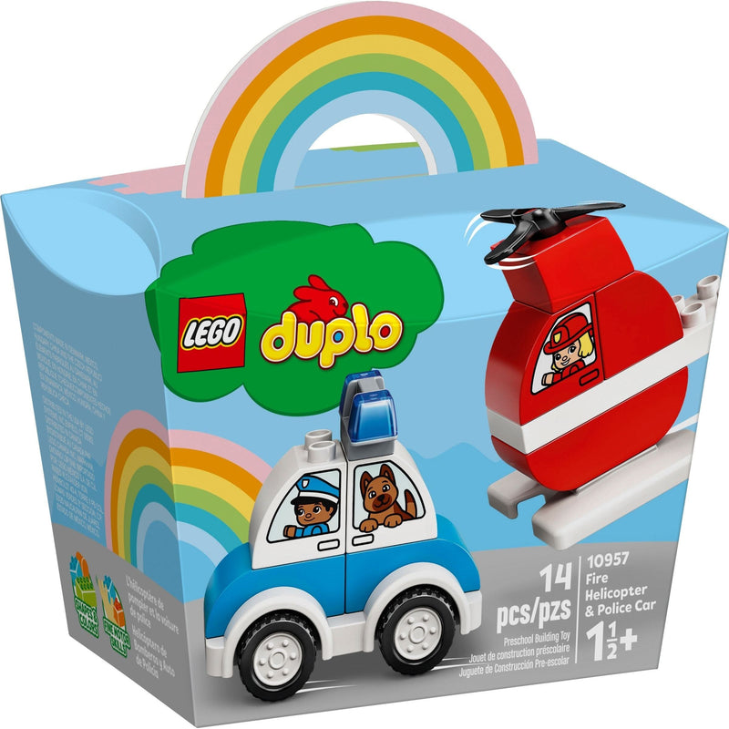 LEGO DUPLO Hélicoptère de pompiers et voiture de police 10957